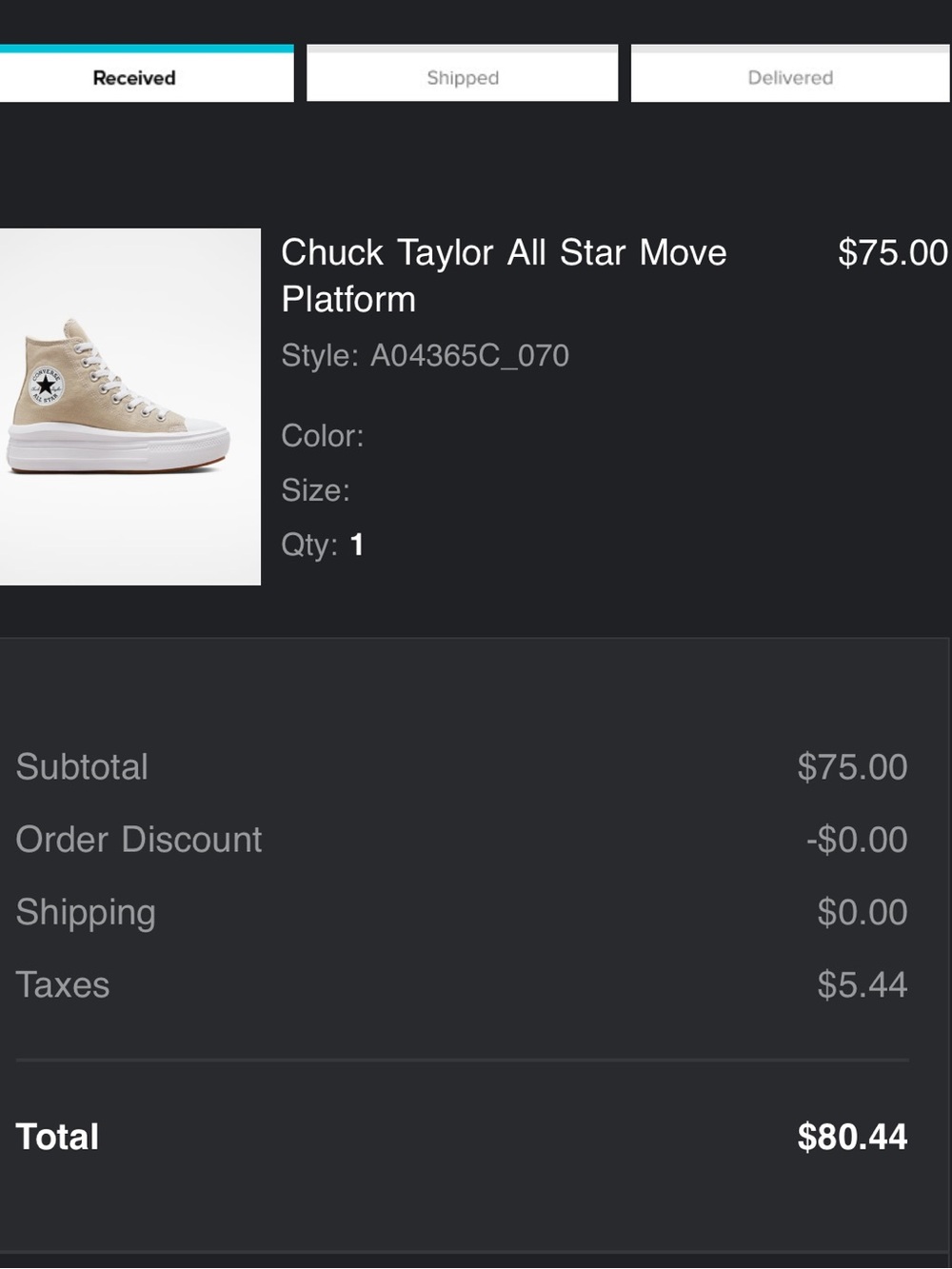 Converse Beige and White Platform High Top Sneakers - Picture 7 of 7